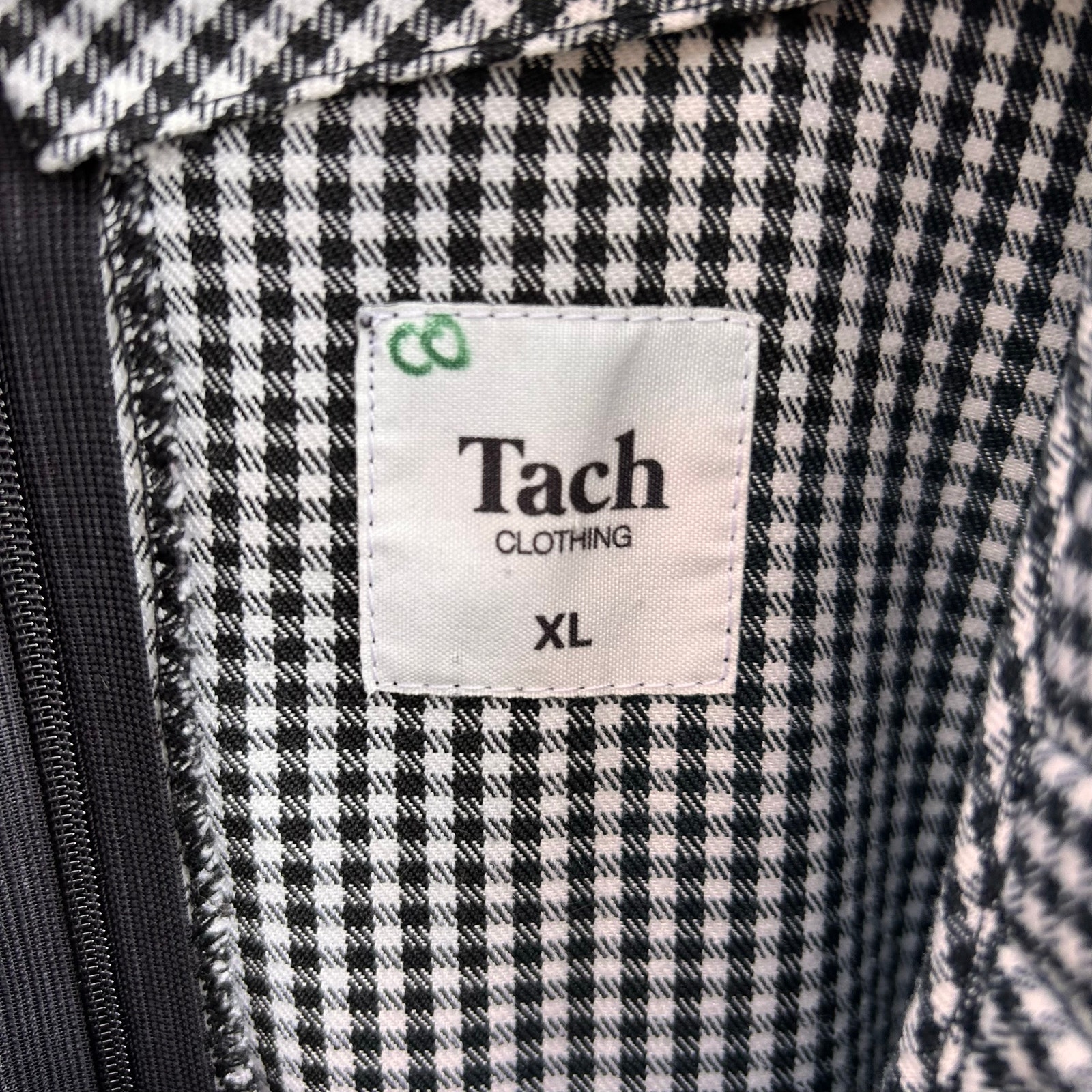 Tach Clothing Adelfa Black White Gingham Embroidered Smocked Midi Dress Xl — image 6 of 8